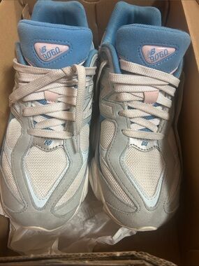 New Balance Kids 9060 Sneakers in Light Blue and Pink